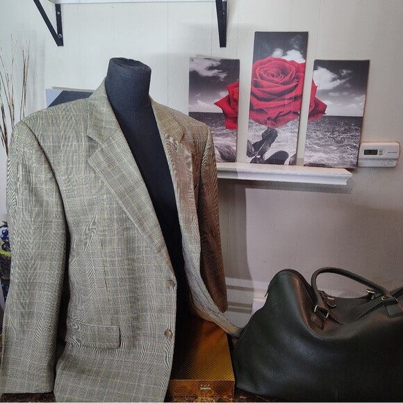 Jack Victor Montreal Men’s Plaid Wool Sport Coat – Tailored Classic 42 Reg - Picture 4 of 11